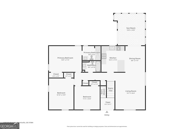 1483 Madison Rd, Monticello, GA 31064 - floor plan / room layout