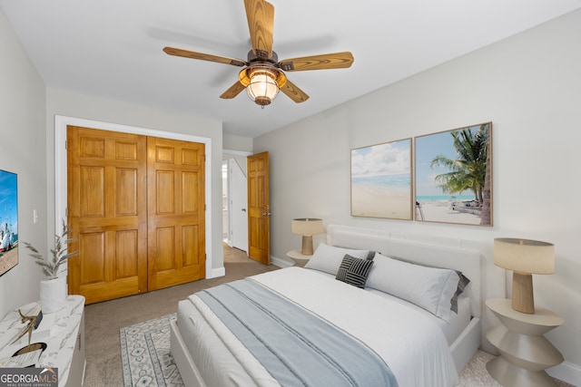 1451 Tappan Spur Dr, Watkinsville, GA 30677 - bedroom with carpet, ceiling fan, and baseboards