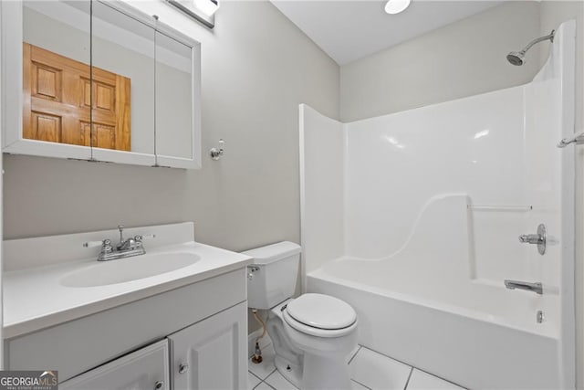1451 Tappan Spur Dr, Watkinsville, GA 30677 - full bathroom with vanity, toilet, tile patterned floors, and shower / bath combination