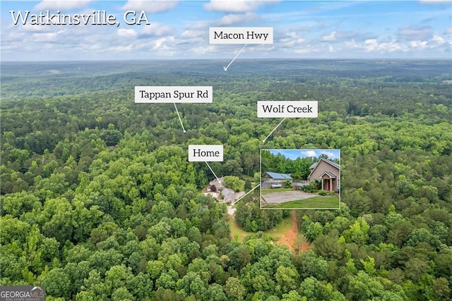 1451 Tappan Spur Dr, Watkinsville, GA 30677 - aerial view of a heavily wooded area