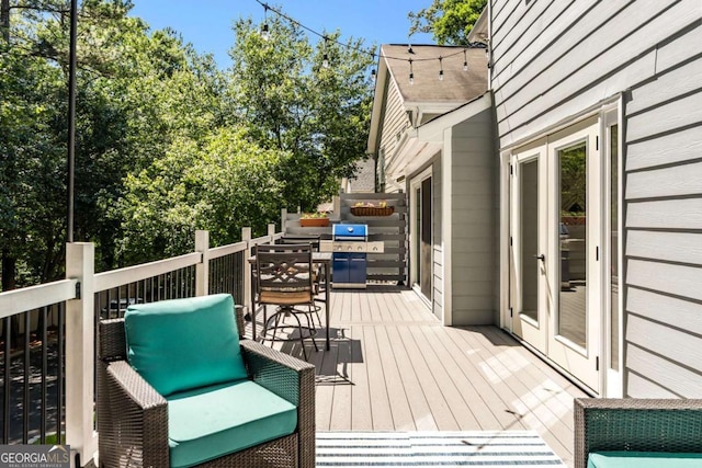 2356 Defoors Ferry Rd NW, Atlanta, GA 30318 - wooden terrace with french doors