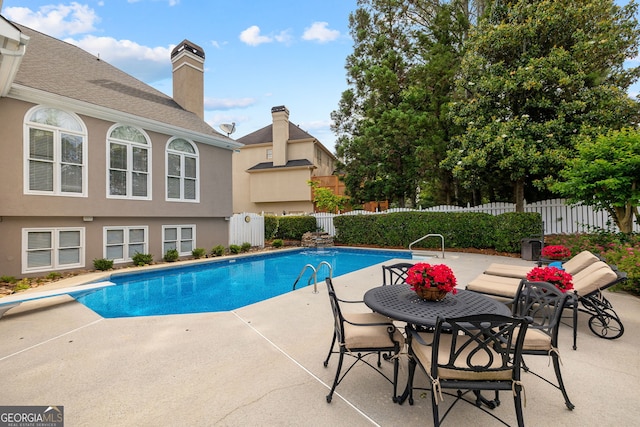 3495 Mill Bridge Dr, Marietta, GA 30062 - view of swimming pool with a patio and a diving board