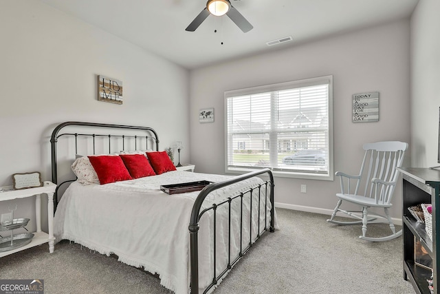 390 Cushing St, Senoia, GA 30276 - carpeted bedroom with baseboards and a ceiling fan