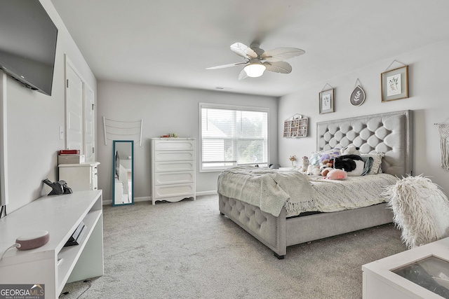 390 Cushing St, Senoia, GA 30276 - carpeted bedroom with a ceiling fan and baseboards