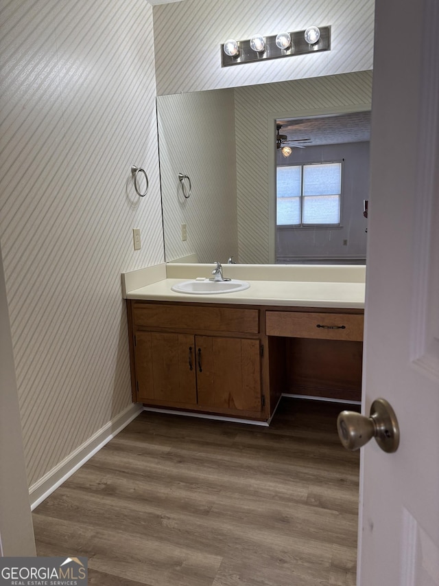 135 Courtyard Ln, Fayetteville, GA 30215 - bathroom with vanity and wood finished floors