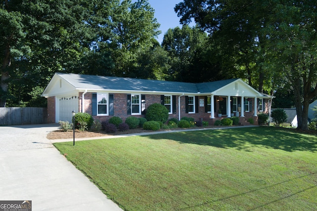 2121 Elysian Cir, Gainesville, GA 30501 - ranch-style home with a garage, brick siding, driveway, and a porch