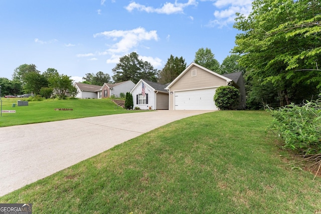 7277 Plum Creek Dr, Gainesville, GA 30507 - view of front of house featuring driveway, a garage, and a front lawn