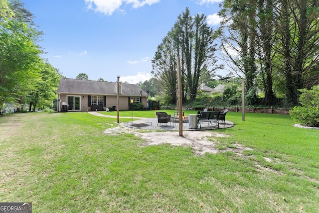 7277 Plum Creek Dr, Gainesville, GA 30507 - view of yard with a fire pit and a patio
