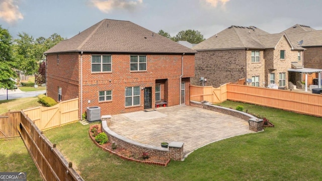 8744 Hamil Ct, Douglasville, GA 30135 - back of house featuring a patio, brick siding, a gate, and central AC unit
