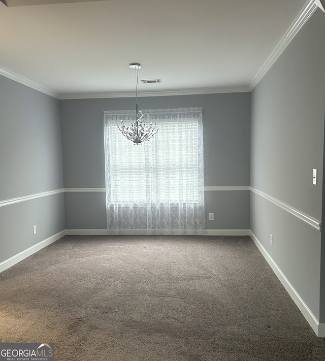 165 Woodgate Cir, Fayetteville, GA 30214 - carpeted spare room with a chandelier, crown molding, and baseboards