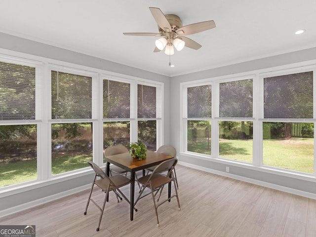 114 Overlook Dr, Mcdonough, GA 30252 - sunroom / solarium with baseboards, plenty of natural light, wood finished floors, and recessed lighting