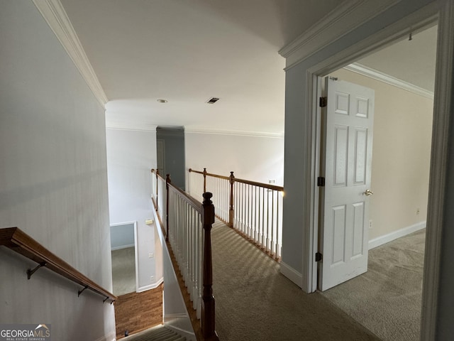 1031 Jordan Rd, Dacula, GA 30019 - stairs with ornamental molding, carpet flooring, and baseboards