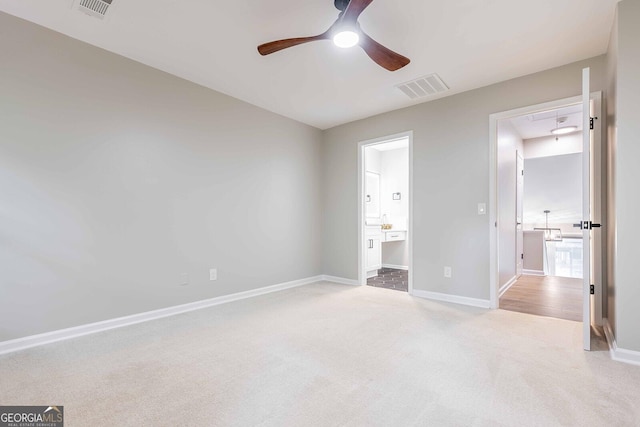 2012 Variations Dr NE, Atlanta, GA 30329 - unfurnished bedroom featuring attic access, carpet flooring, baseboards, ensuite bathroom, and a ceiling fan