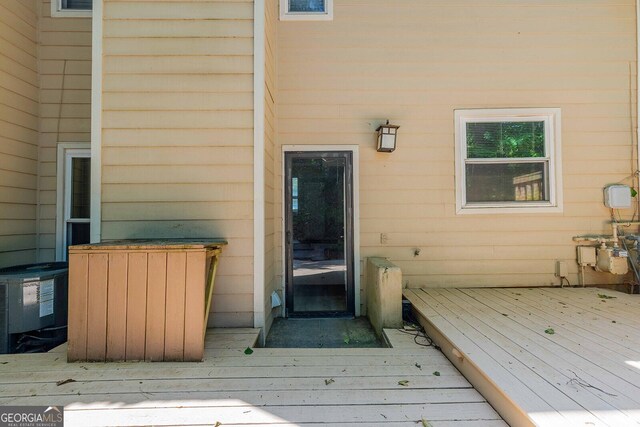 2012 Variations Dr NE, Atlanta, GA 30329 - entrance to property with a wooden deck and central AC unit