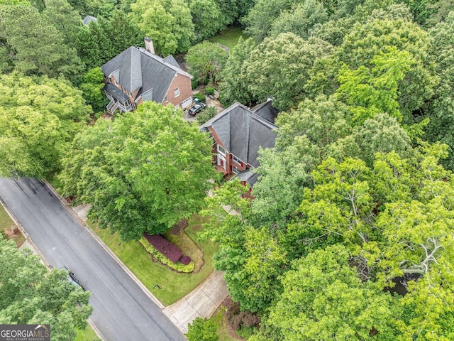 5190 Beech Forest Dr, Lilburn, GA 30047 - aerial view of property and surrounding area with a forest