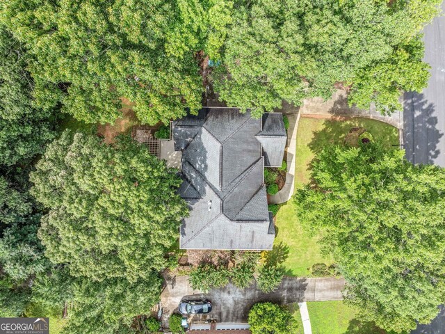 5190 Beech Forest Dr, Lilburn, GA 30047 - view from above of property featuring a forest
