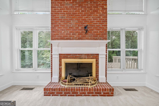 5190 Beech Forest Dr, Lilburn, GA 30047 - detailed view of carpet flooring, a fireplace, and baseboards