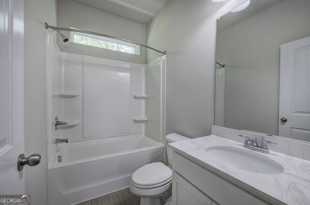 158 Bryon Ln, Acworth, GA 30102 - full bathroom with vanity, tub / shower combination, and toilet
