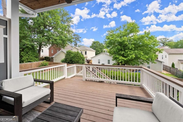 1104 Victoria St NE, Atlanta, GA 30319 - wooden deck featuring a residential view and an outdoor hangout area