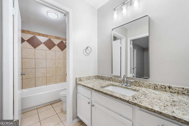 113 Tuxworth Cir, Decatur, GA 30033 - bathroom featuring vanity, toilet, tile patterned flooring, and  shower combination