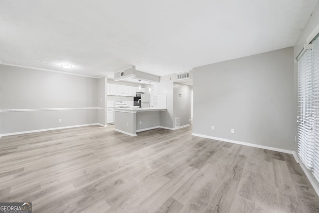 113 Tuxworth Cir, Decatur, GA 30033 - unfurnished living room featuring light wood finished floors, baseboards, and a sink