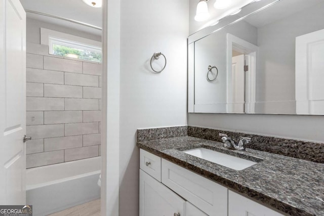 347 Chip Rd, Stone Mountain, GA 30087 - bathroom with vanity and shower / washtub combination