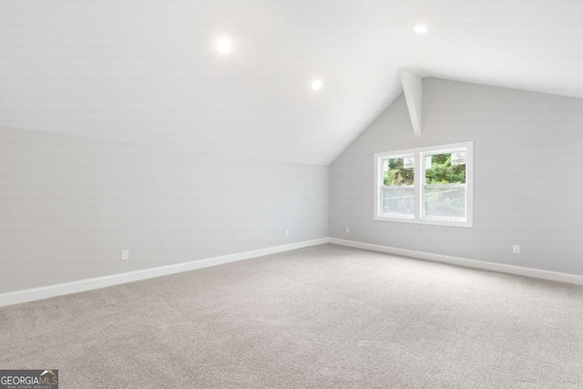 347 Chip Rd, Stone Mountain, GA 30087 - bonus room with baseboards, carpet flooring, vaulted ceiling, and recessed lighting