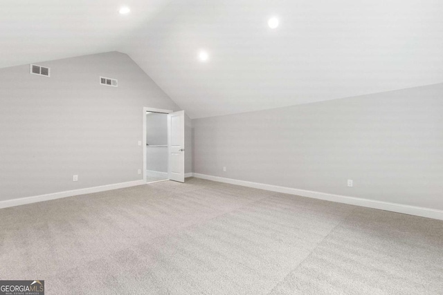 347 Chip Rd, Stone Mountain, GA 30087 - bonus room featuring vaulted ceiling, baseboards, recessed lighting, and carpet flooring