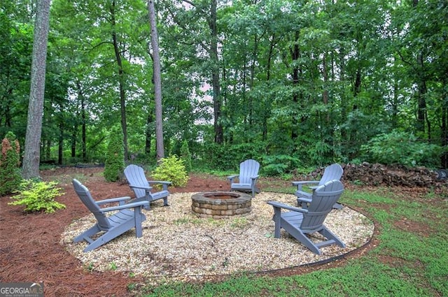 123 Mill Ln, Dallas, GA 30157 - view of yard with a fire pit
