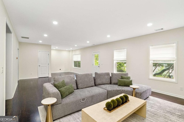 667 Creswell Park, Smyrna, GA 30082 - living area with recessed lighting, wood finished floors, and baseboards
