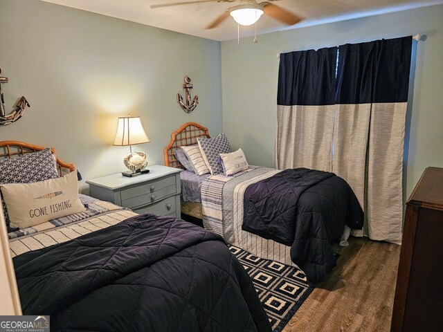 127 Azalea Rd Apt A103, Midway, GA 31320 - bedroom featuring wood finished floors and ceiling fan