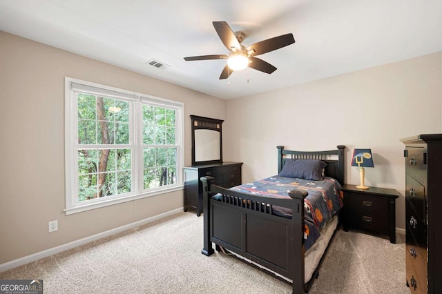 206 Kingsley Way, Woodstock, GA 30188 - bedroom with baseboards, carpet floors, and a ceiling fan