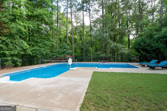 206 Kingsley Way, Woodstock, GA 30188 - view of swimming pool with a patio area and a view of trees