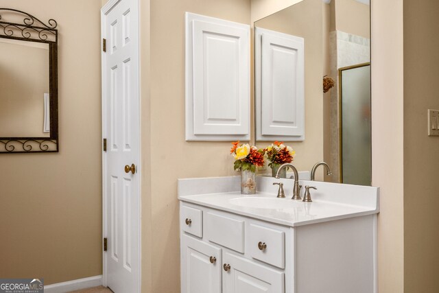 4506 Westcliff Trce NE, Roswell, GA 30075 - full bath featuring vanity and a shower with shower door