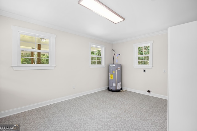 1905 Azalea, Valdosta, GA 31602 - basement with water heater, baseboards, and ornamental molding