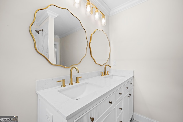 1905 Azalea, Valdosta, GA 31602 - bathroom with double vanity and crown molding