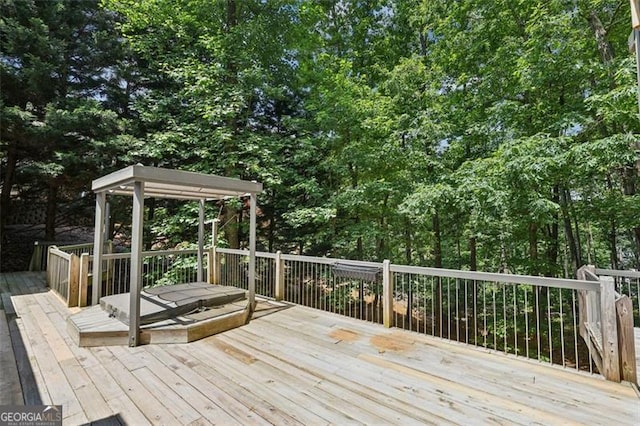6550 Bluewaters Dr, Flowery Branch, GA 30542 - view of wooden deck