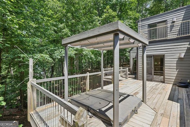 6550 Bluewaters Dr, Flowery Branch, GA 30542 - wooden deck featuring a gazebo