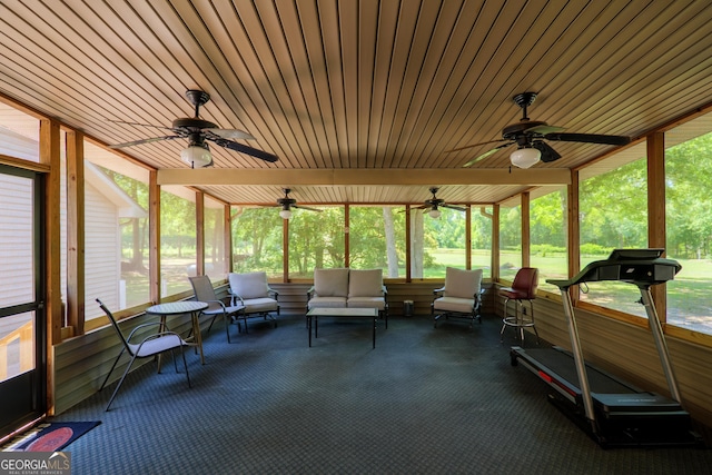 3382 Antioch Greggs Rd, Adel, GA 31620 - sunroom / solarium with a ceiling fan, outdoor lounge area, and healthy amount of natural light
