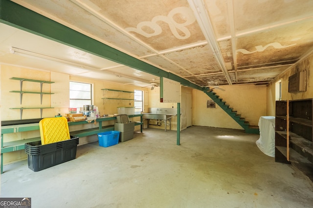 3382 Antioch Greggs Rd, Adel, GA 31620 - below grade area featuring a workshop area and stairway