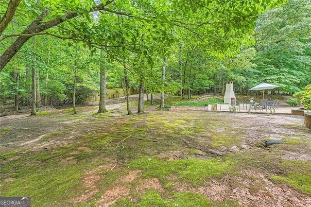 5940 Plantation Dr, Roswell, GA 30075 - view of yard featuring a patio and a view of trees