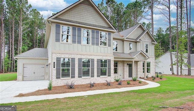 165 Cooper Cv E, Fayetteville, GA 30215 - craftsman-style home featuring board and batten siding, a garage, a front yard, and concrete driveway