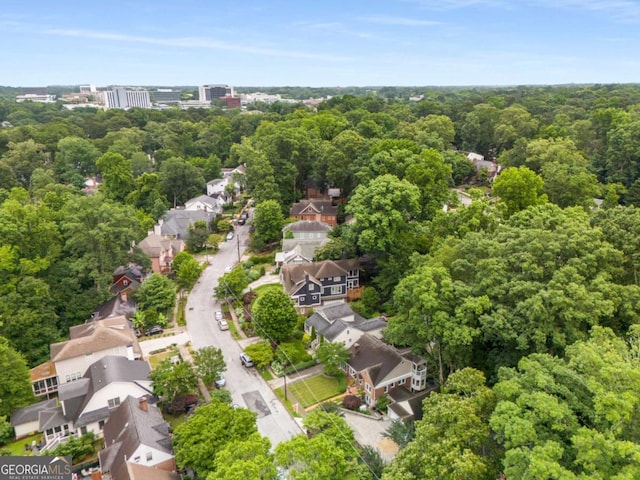 228 Clarion Ave, Decatur, GA 30030 - aerial overview of property's location featuring a heavily wooded area and nearby suburban area