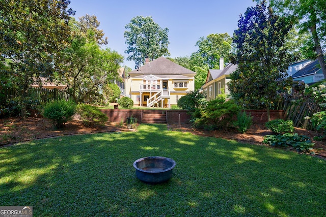 381 Cherokee Ave SE, Atlanta, GA 30312 - view of yard with an outdoor fire pit