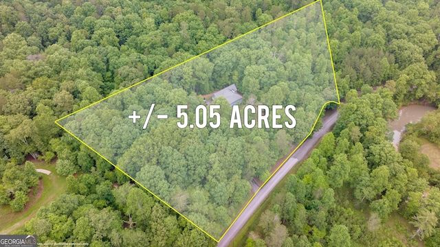 405 Dugas Rd, Dahlonega, GA 30533 - aerial view of property's location with a forest and property parcel outlined