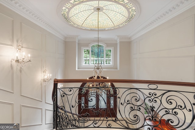 760 River Gate Dr, Atlanta, GA 30350 - detailed view of a chandelier, a decorative wall, and ornamental molding