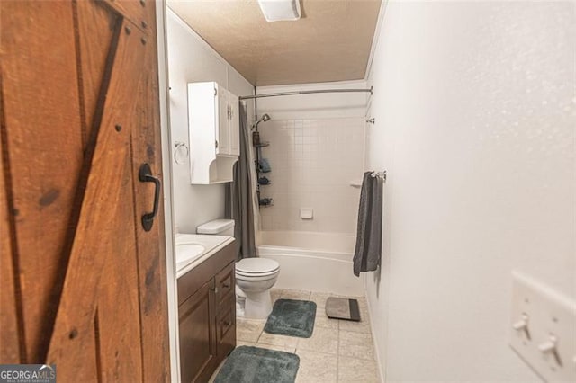218 Green Acre Ln, Cartersville, GA 30121 - bathroom with tile patterned floors, toilet, shower / tub combo with curtain, and vanity