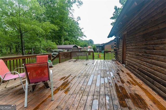 218 Green Acre Ln, Cartersville, GA 30121 - wooden terrace featuring outdoor dining space