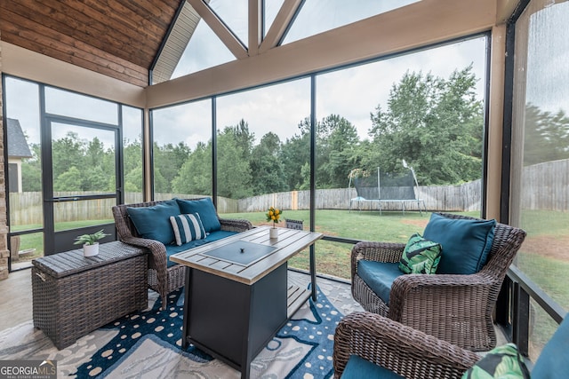 924 Abingdon Cv, Bonaire, GA 31005 - sunroom / solarium with outdoor lounge area and lofted ceiling