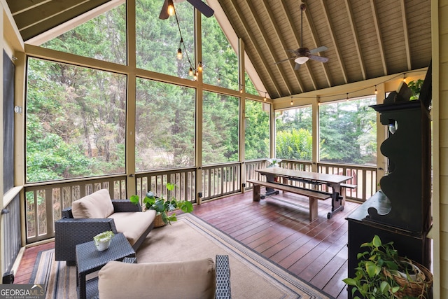 151 Overhill Pt, Alpharetta, GA 30005 - sunroom / solarium with ceiling fan and outdoor lounge area